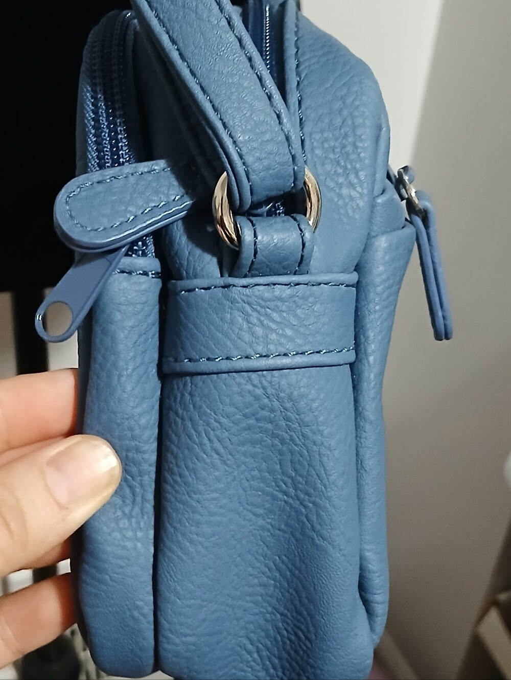Koltov Crossbody/Shoulder Purse Blue Tan Interior New With Tag - Picture 4 of 13